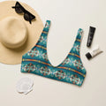 Baha Ranch Yeehaw Teal Aztec Blanket Print Bikini Top Baha Ranch Western Wear