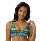 Baha Ranch Yeehaw Teal Aztec Blanket Print Bikini Top Baha Ranch Western Wear