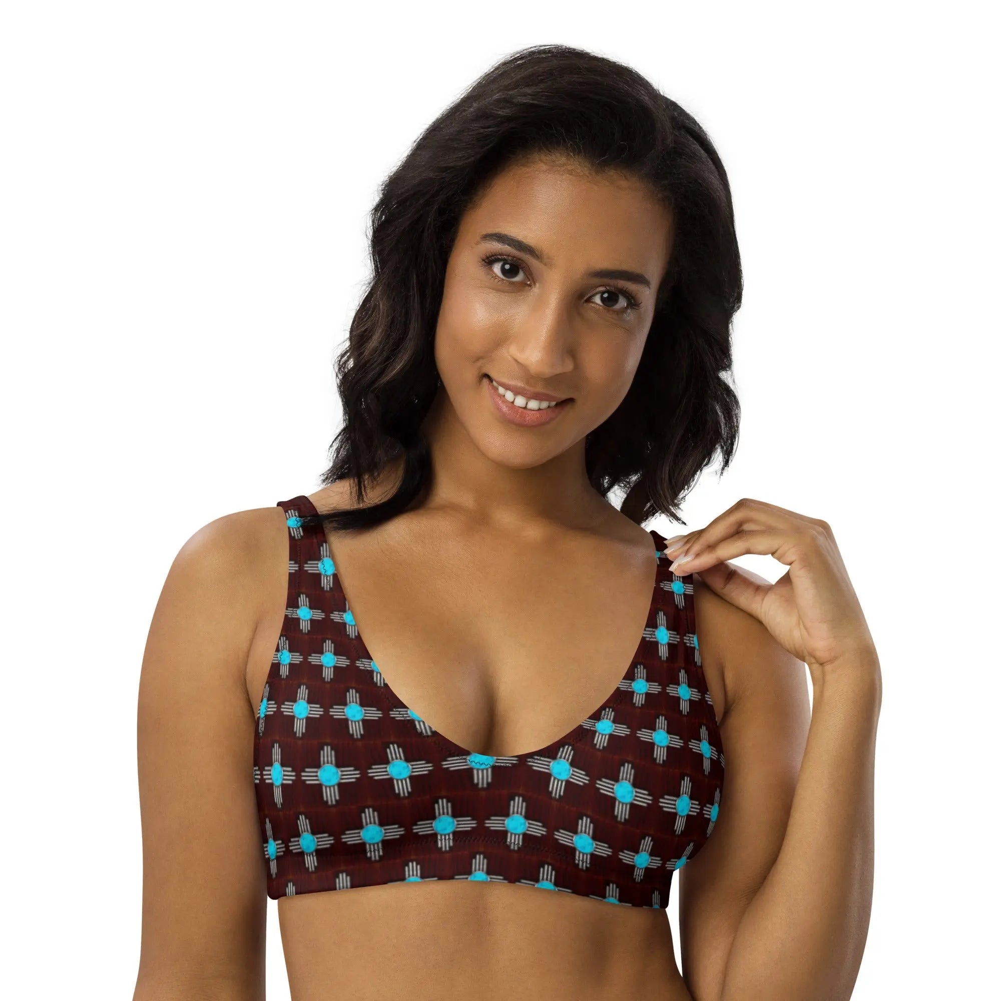Baha Ranch Yeehaw Turquoise Zia Bikini Top Baha Ranch Western Wear