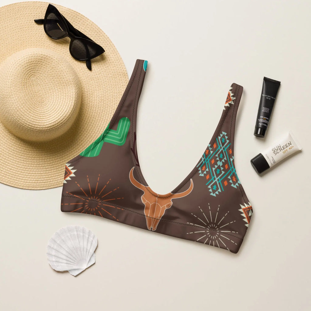 Baha Ranch Yeehaw Bullhead Cactus Bikini Top Baha Ranch Western Wear