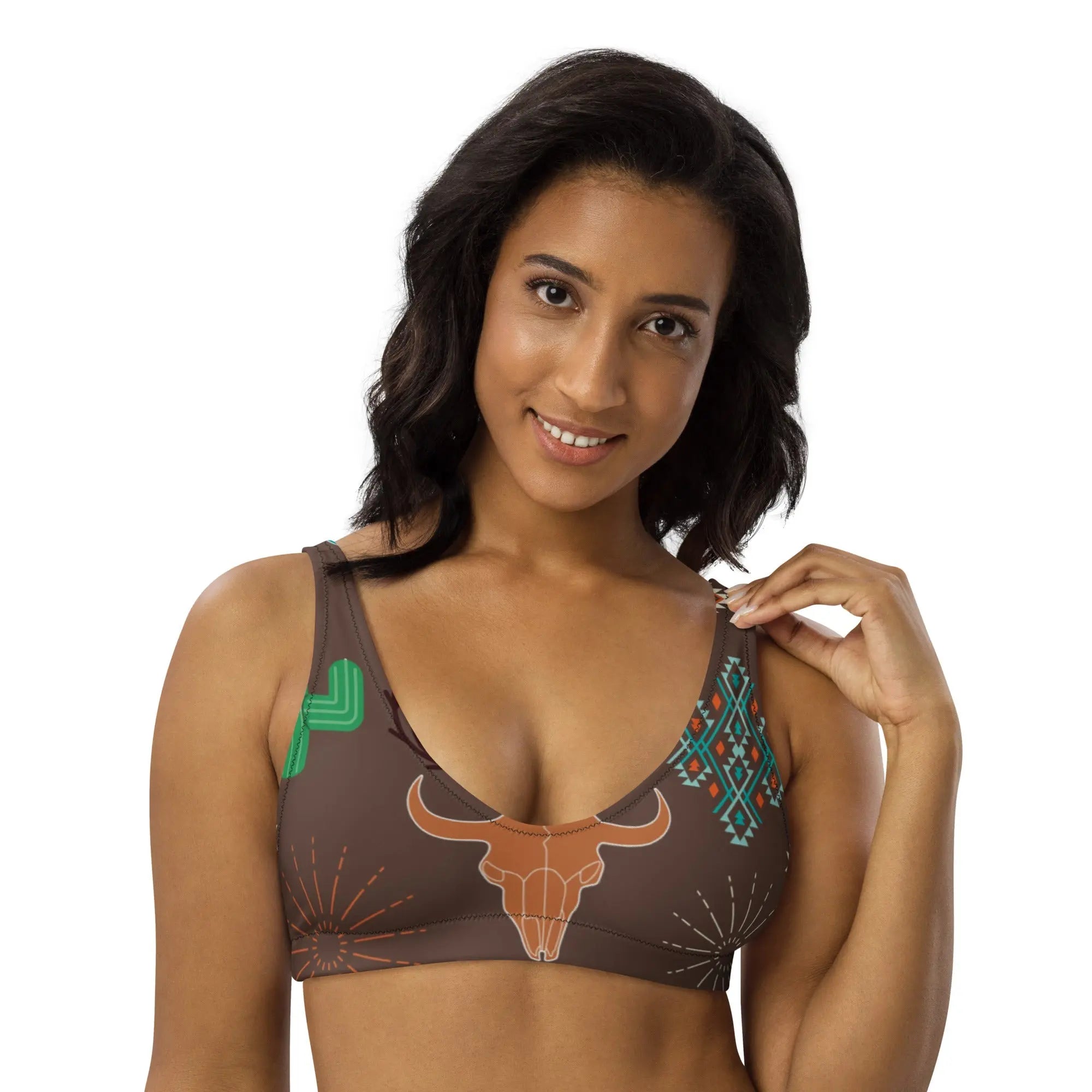 Baha Ranch Yeehaw Bullhead Cactus Bikini Top Baha Ranch Western Wear
