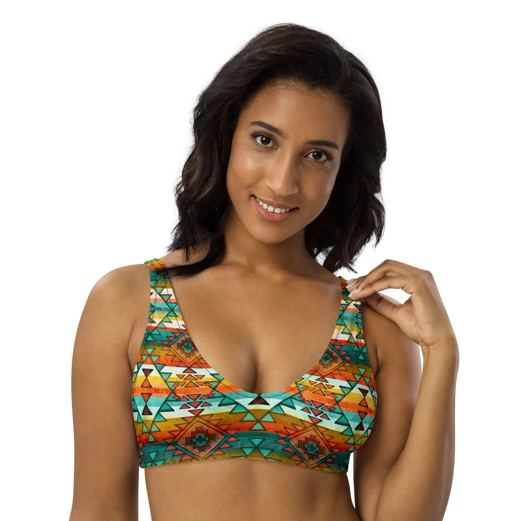 Baha Ranch Yeehaw Mustard Aztec Bikini Top Baha Ranch Western Wear