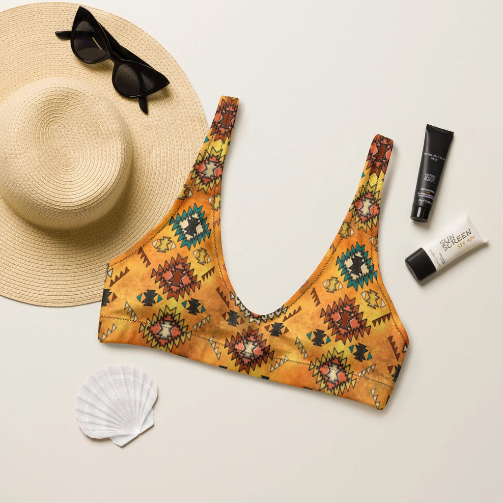 Baha Ranch Yeehaw Golden Aztec Bikini Top Baha Ranch Western Wear