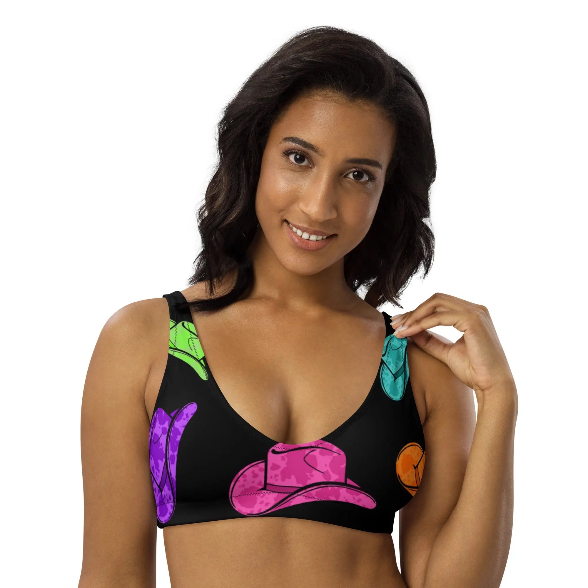 Baha Ranch Yeehaw All Neon Hat Bikini Top Baha Ranch Western Wear
