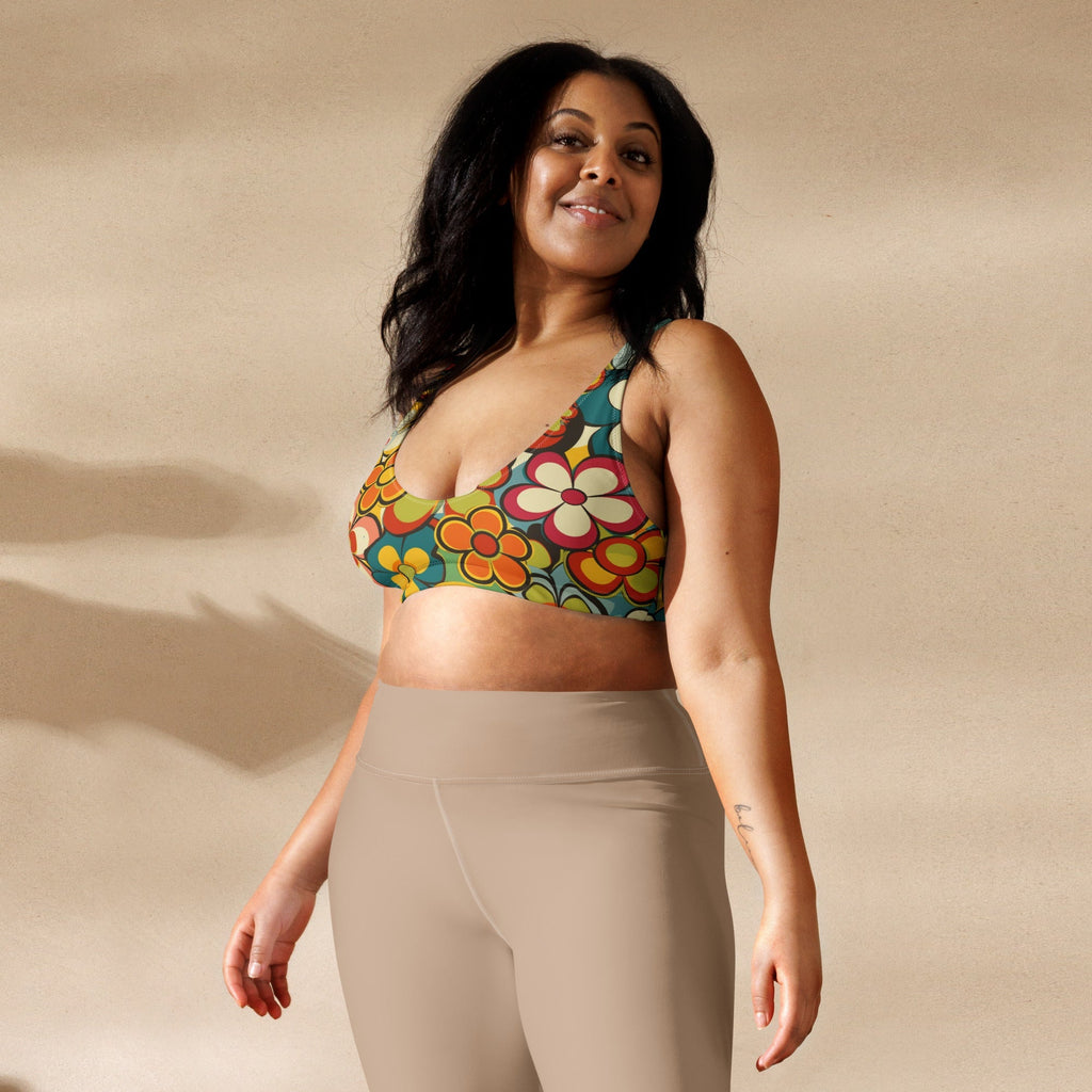 Baha Ranch Yeehaw Woodstock Retro Floral Bikini Top Baha Ranch Western Wear