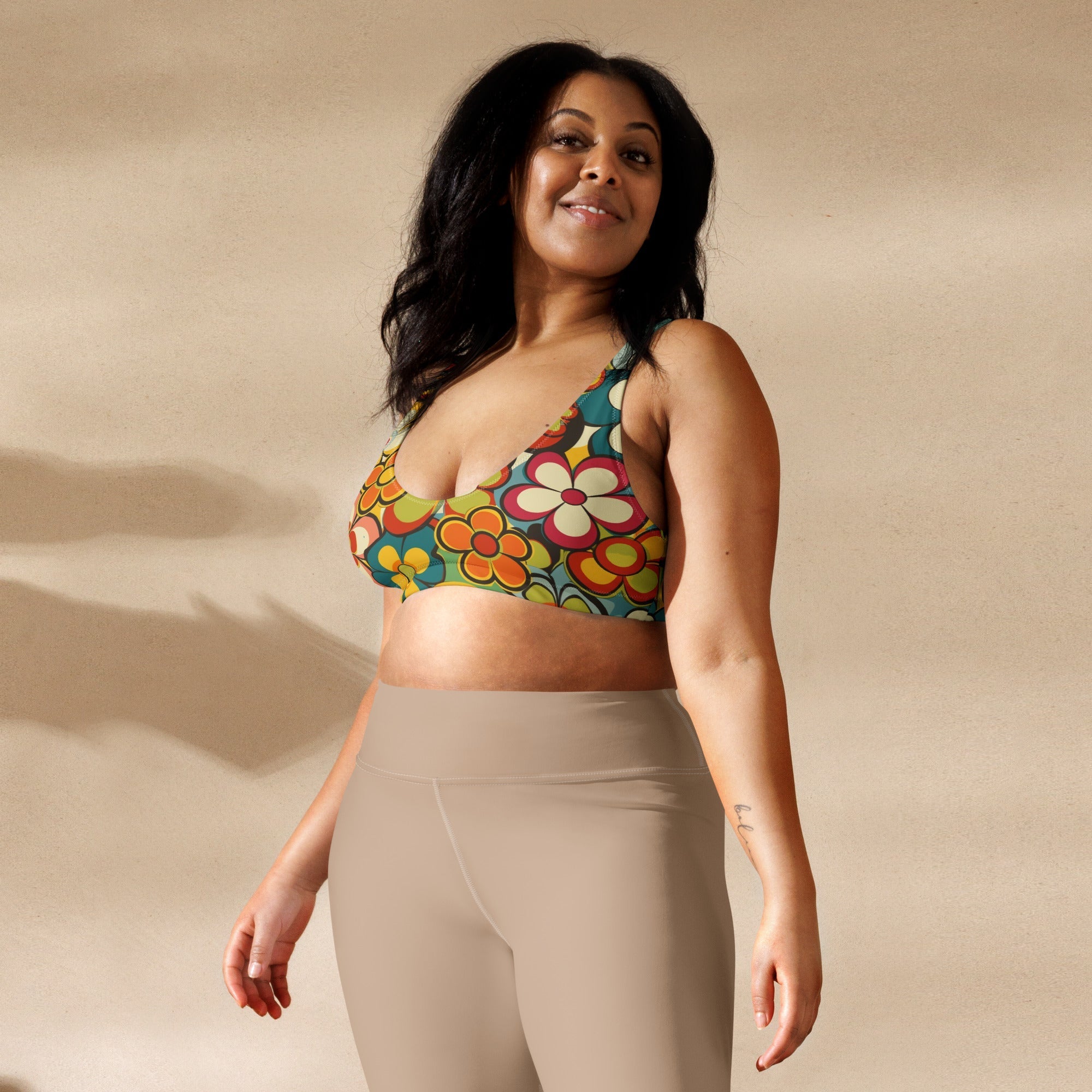 Baha Ranch Yeehaw Woodstock Retro Floral Bikini Top Baha Ranch Western Wear