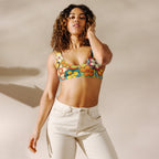 Baha Ranch Yeehaw Woodstock Retro Floral Bikini Top Baha Ranch Western Wear