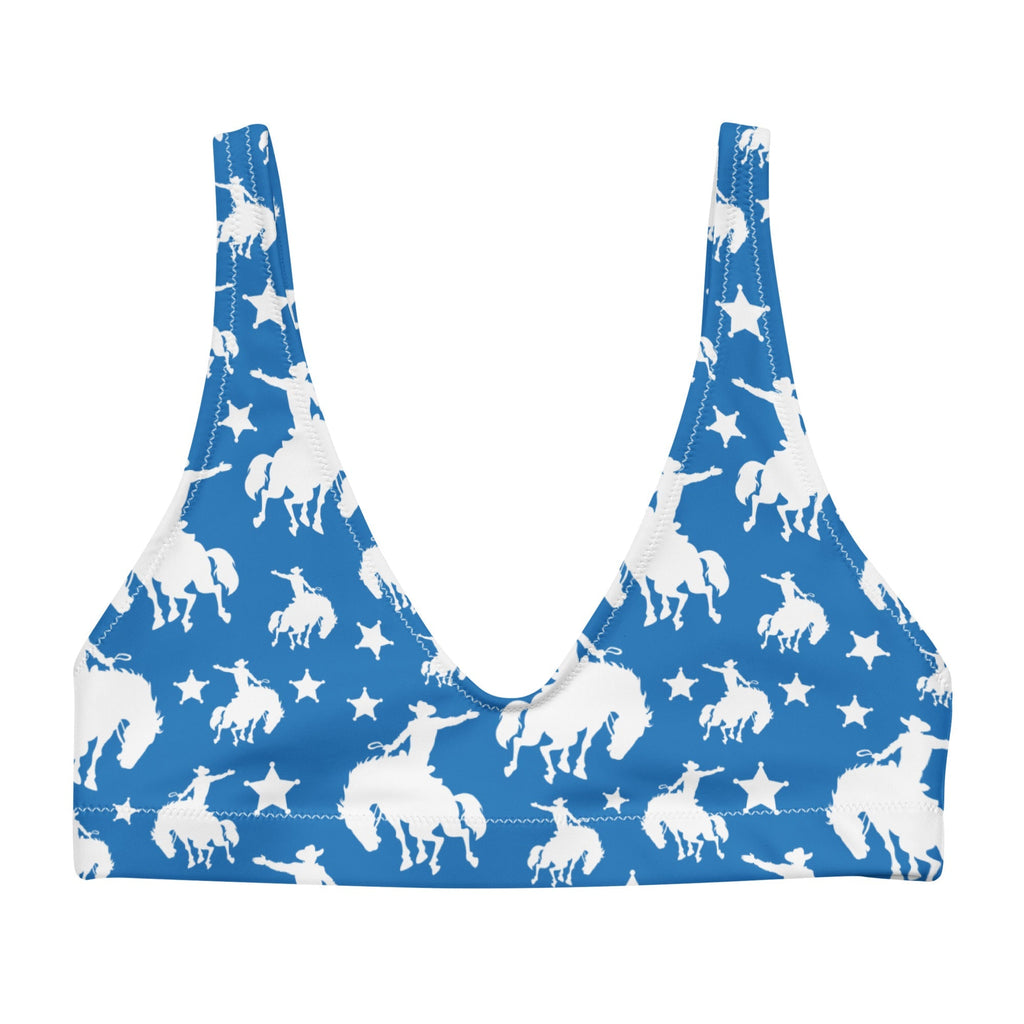 Baha Ranch Yeehaw Blue Rodeo Cowboy Bikini Top Baha Ranch Western Wear