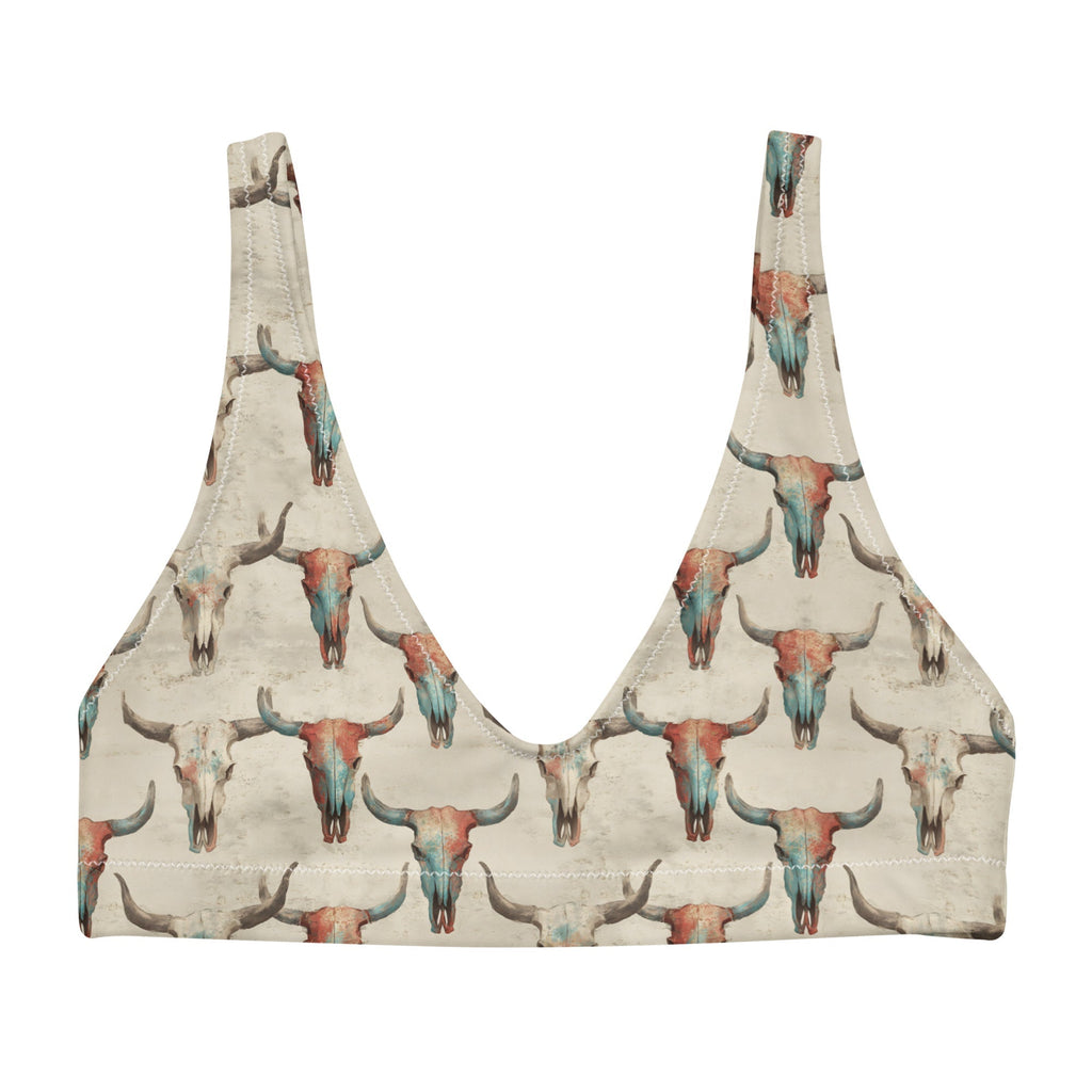Baha Ranch Yeehaw Bullhead Skulls Bikini Top Baha Ranch Western Wear