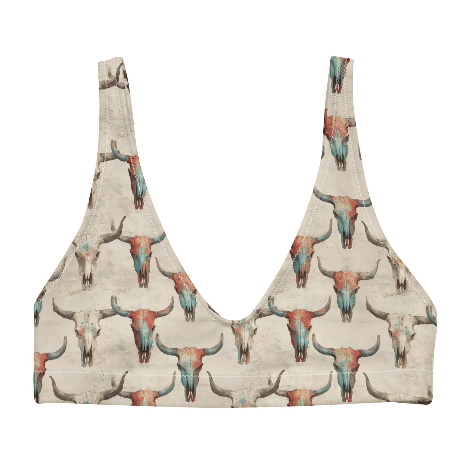 Baha Ranch Yeehaw Bullhead Skulls Bikini Top Baha Ranch Western Wear