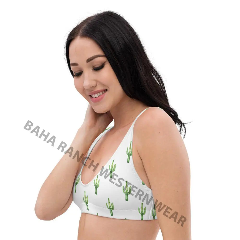 Yeehaw Cactus Bikini Top Baha Ranch Western Wear