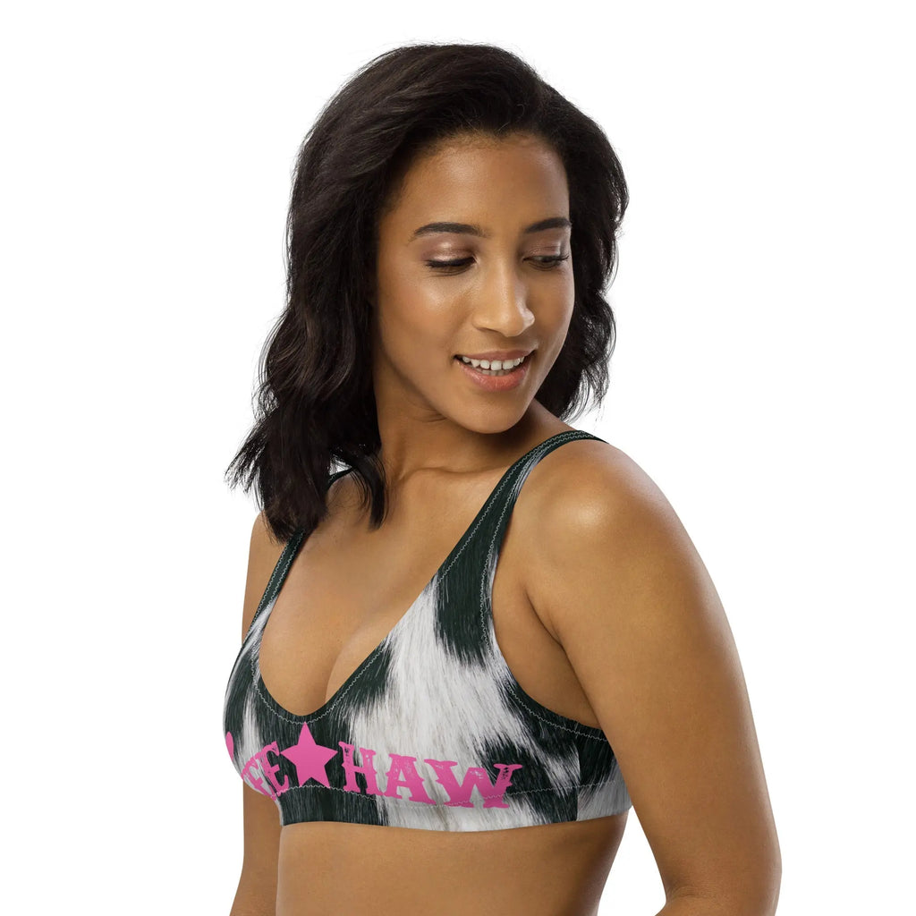 Baha Ranch Yeehaw Cow Print Bikini Top Baha Ranch Western Wear