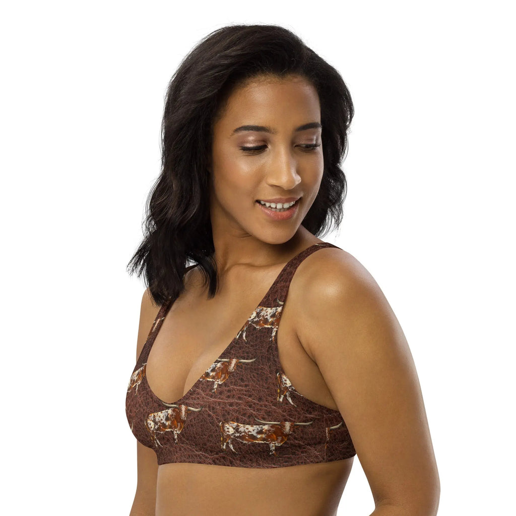 Baha Ranch Yeehaw Leather & Longhorns Bikini Top Baha Ranch Western Wear