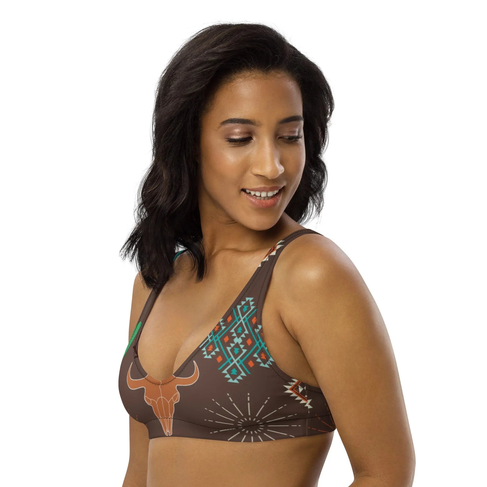 Baha Ranch Yeehaw Bullhead Cactus Bikini Top Baha Ranch Western Wear