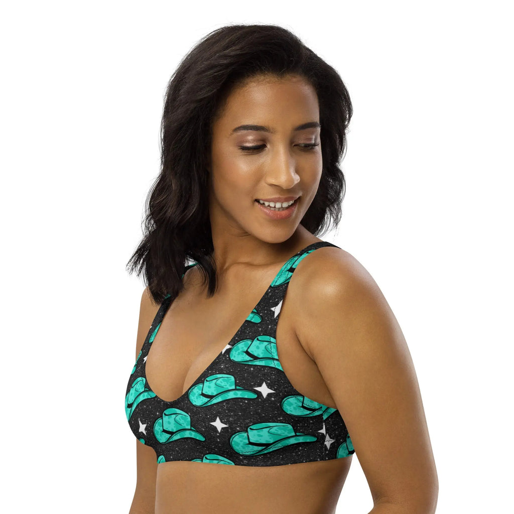 Baha Ranch Yeehaw Turquoise Hat Bikini Top Baha Ranch Western Wear