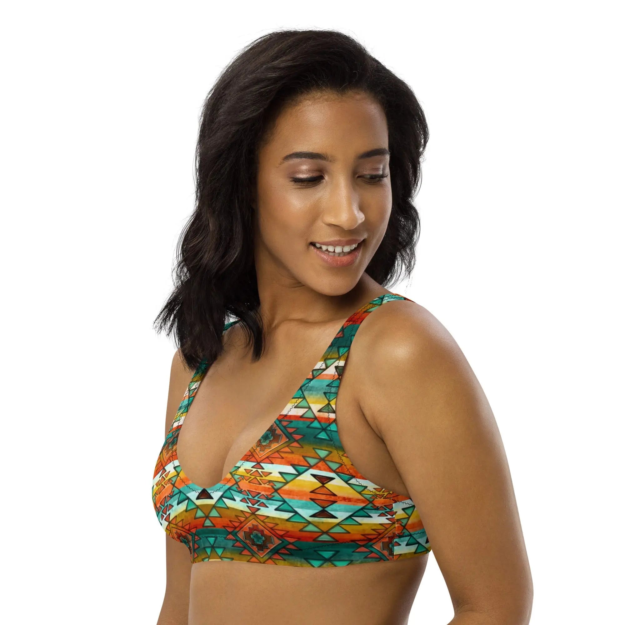 Baha Ranch Yeehaw Mustard Aztec Bikini Top Baha Ranch Western Wear
