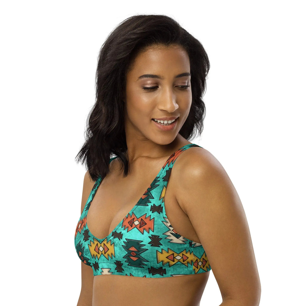 Baha Ranch Yeehaw Turquoise Aztec Bikini Top Baha Ranch Western Wear