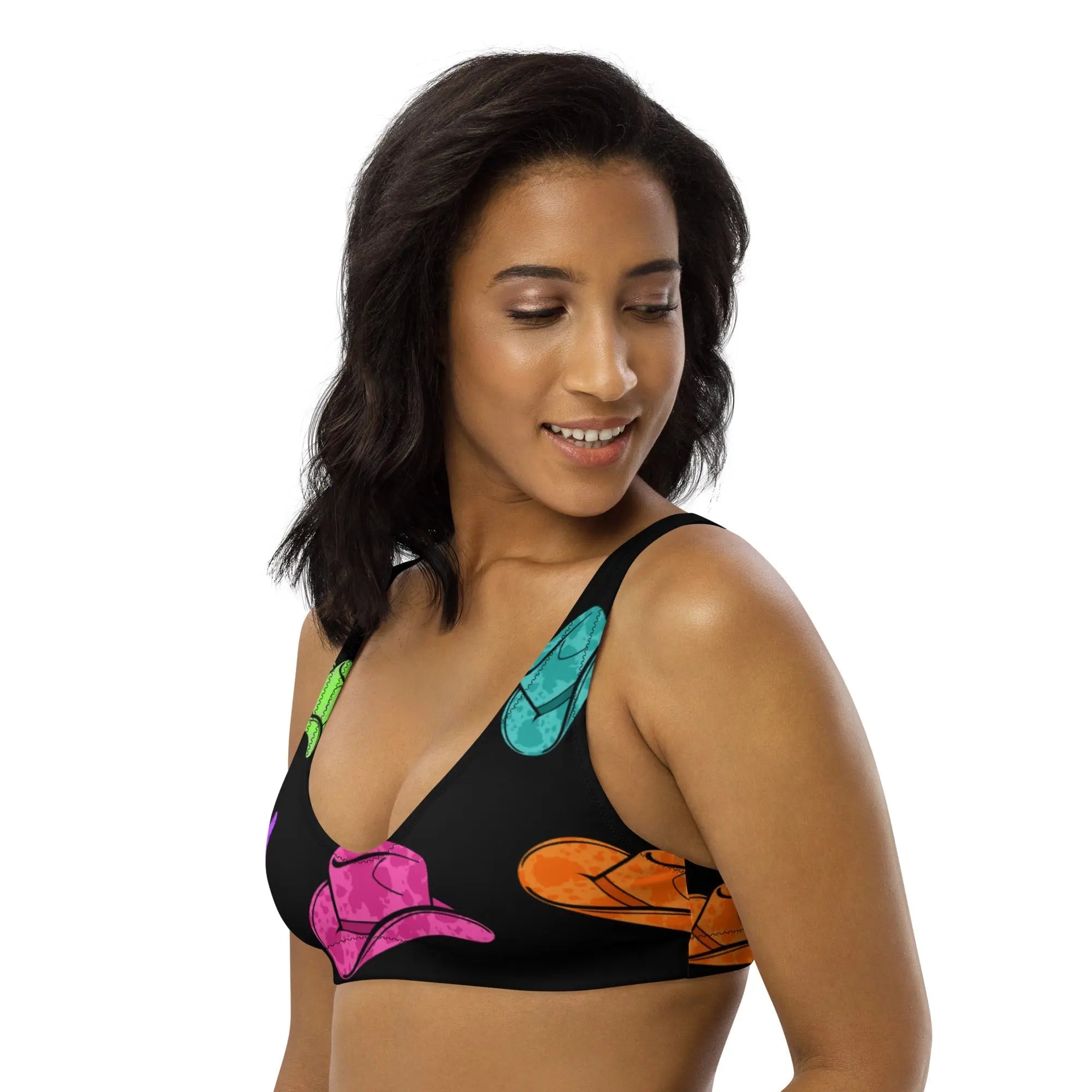 Baha Ranch Yeehaw All Neon Hat Bikini Top Baha Ranch Western Wear