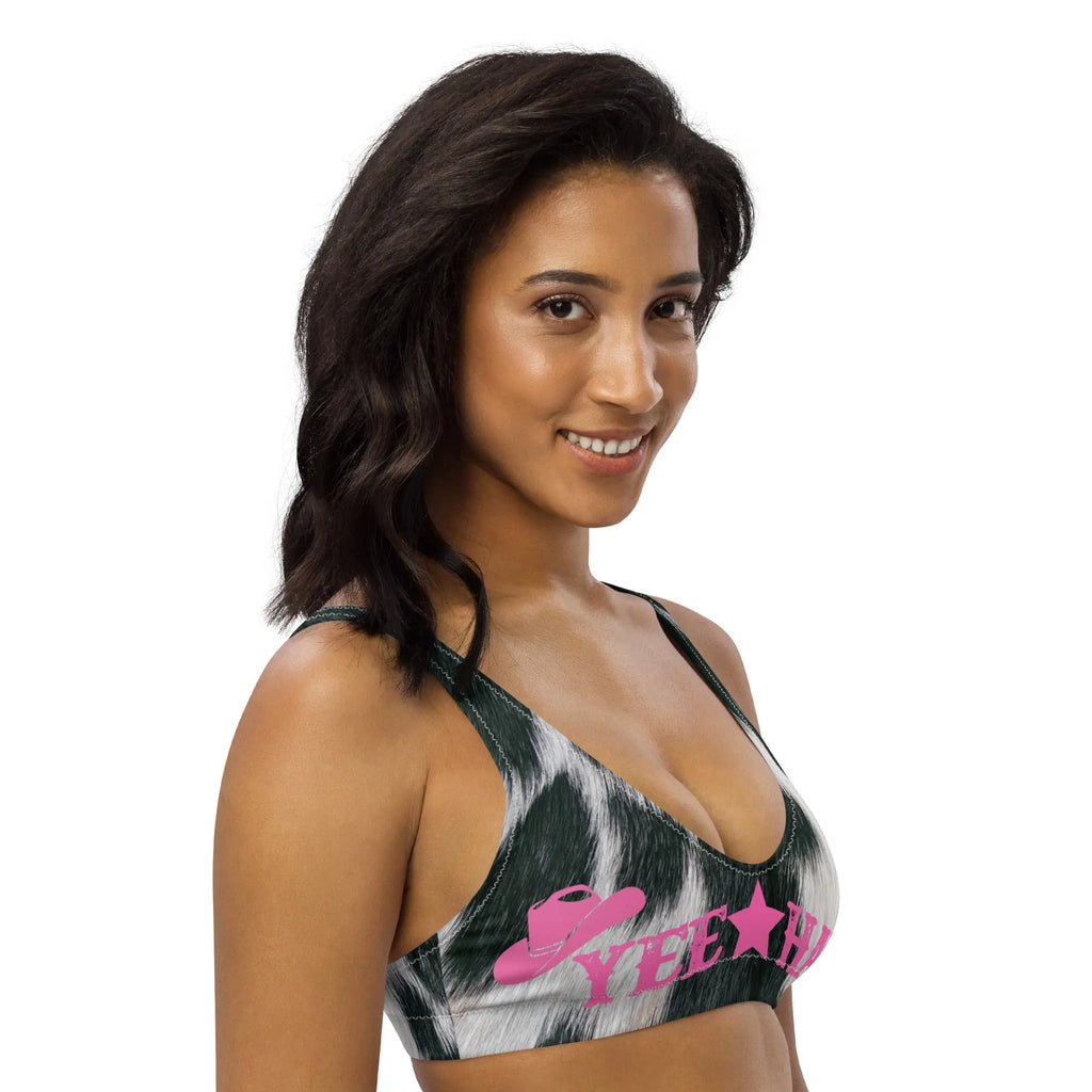 Baha Ranch Yeehaw Cow Print Bikini Top Baha Ranch Western Wear