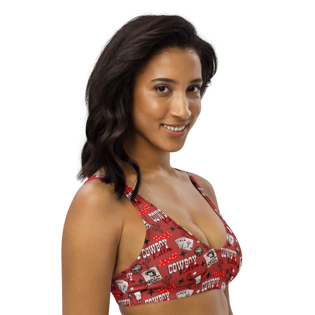 Baha Ranch Yeehaw Cowboy Killer Bikini Top Baha Ranch Western Wear