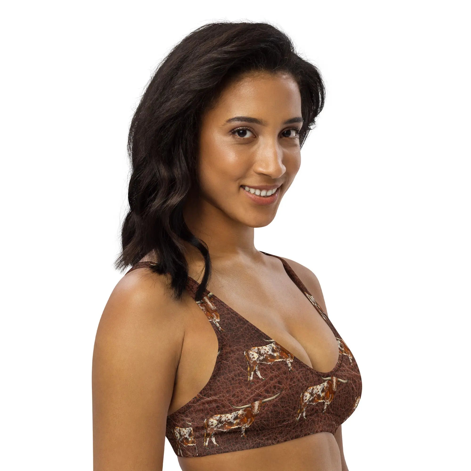 Baha Ranch Yeehaw Leather & Longhorns Bikini Top Baha Ranch Western Wear