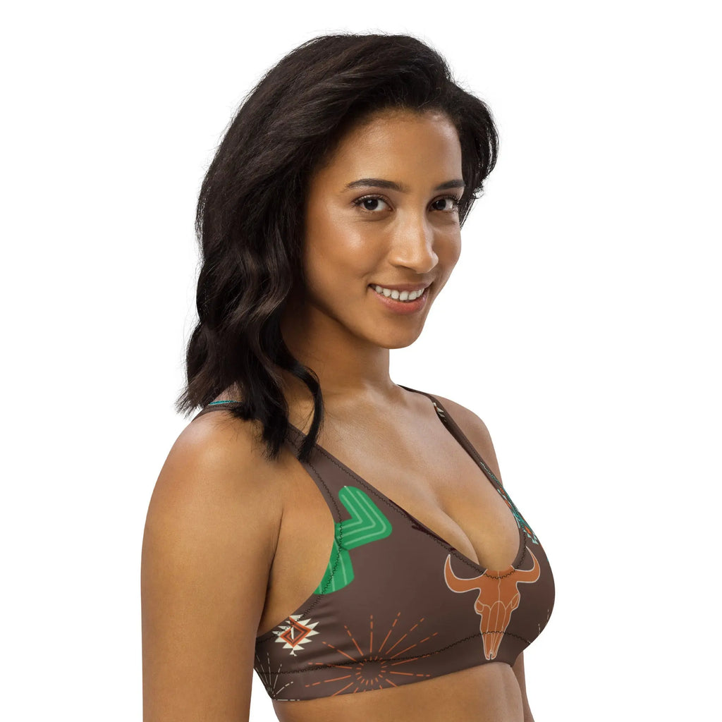 Baha Ranch Yeehaw Bullhead Cactus Bikini Top Baha Ranch Western Wear