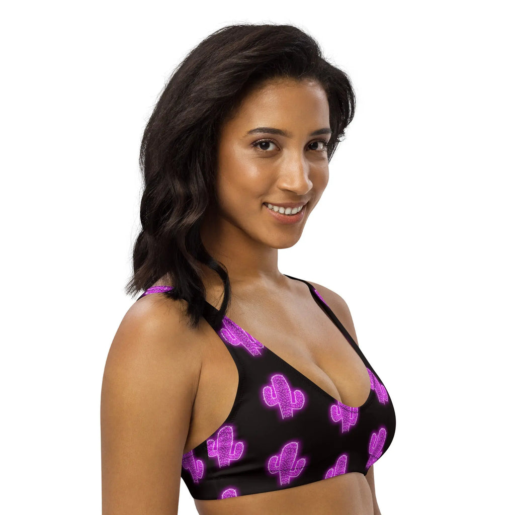 Baha Ranch Yeehaw Purple Neon Cactus Bikini Top Baha Ranch Western Wear