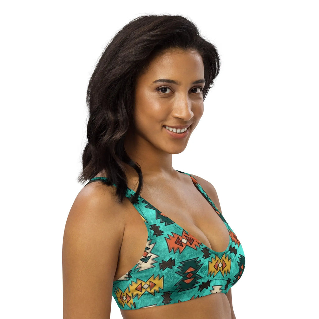 Baha Ranch Yeehaw Turquoise Aztec Bikini Top Baha Ranch Western Wear