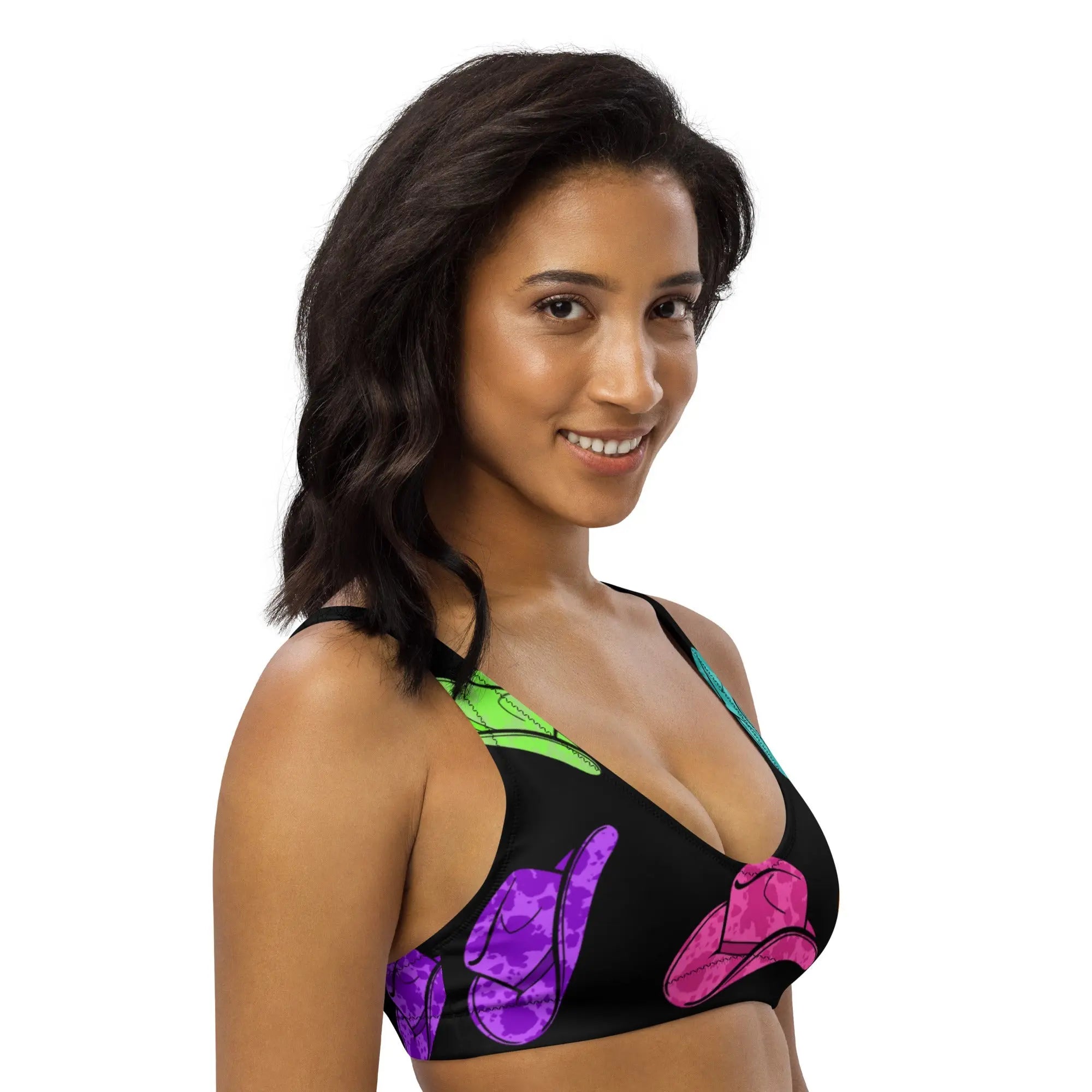 Baha Ranch Yeehaw All Neon Hat Bikini Top Baha Ranch Western Wear