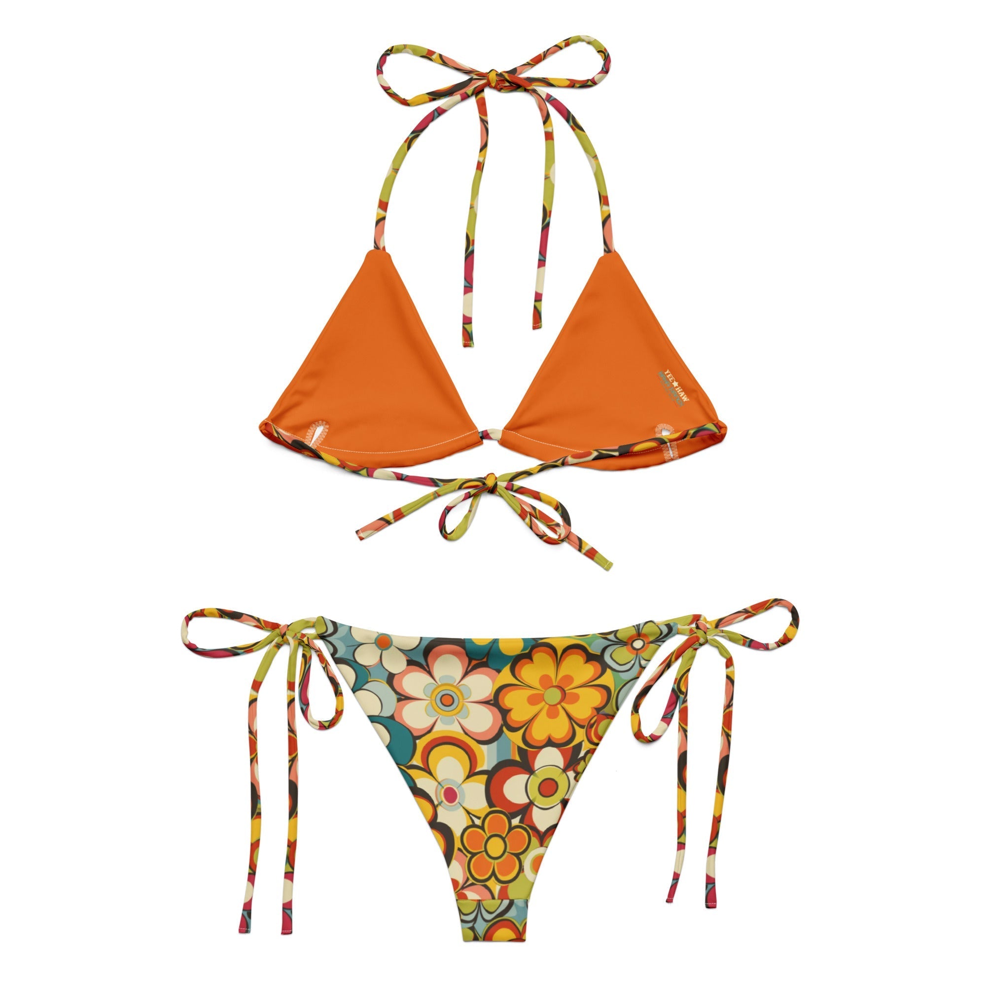 Baha Ranch Yeehaw Woodstock Retro Floral String Bikini Baha Ranch Western Wear