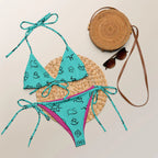Baha Ranch Yeehaw Turquoise Cattle Brands String Bikini Baha Ranch Western Wear