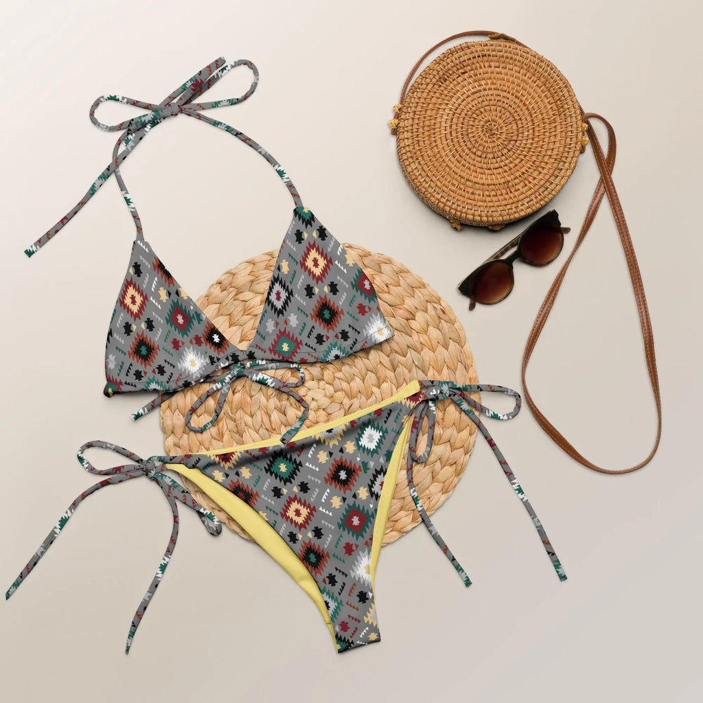 Baha Ranch Yeehaw Gray Aztec String Bikini Baha Ranch Western Wear
