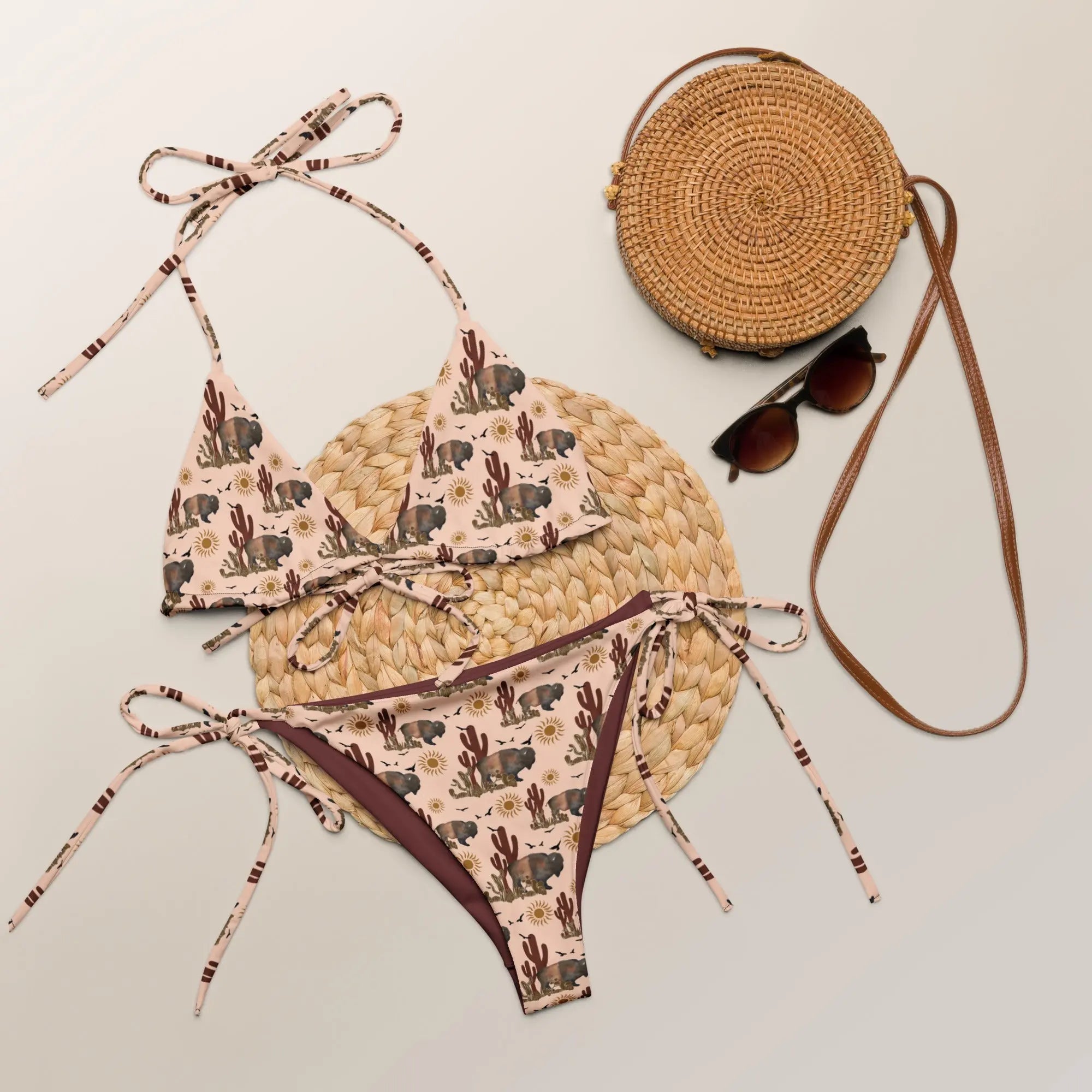 Baha Ranch Yeehaw Desert Bison String Bikini Baha Ranch Western Wear
