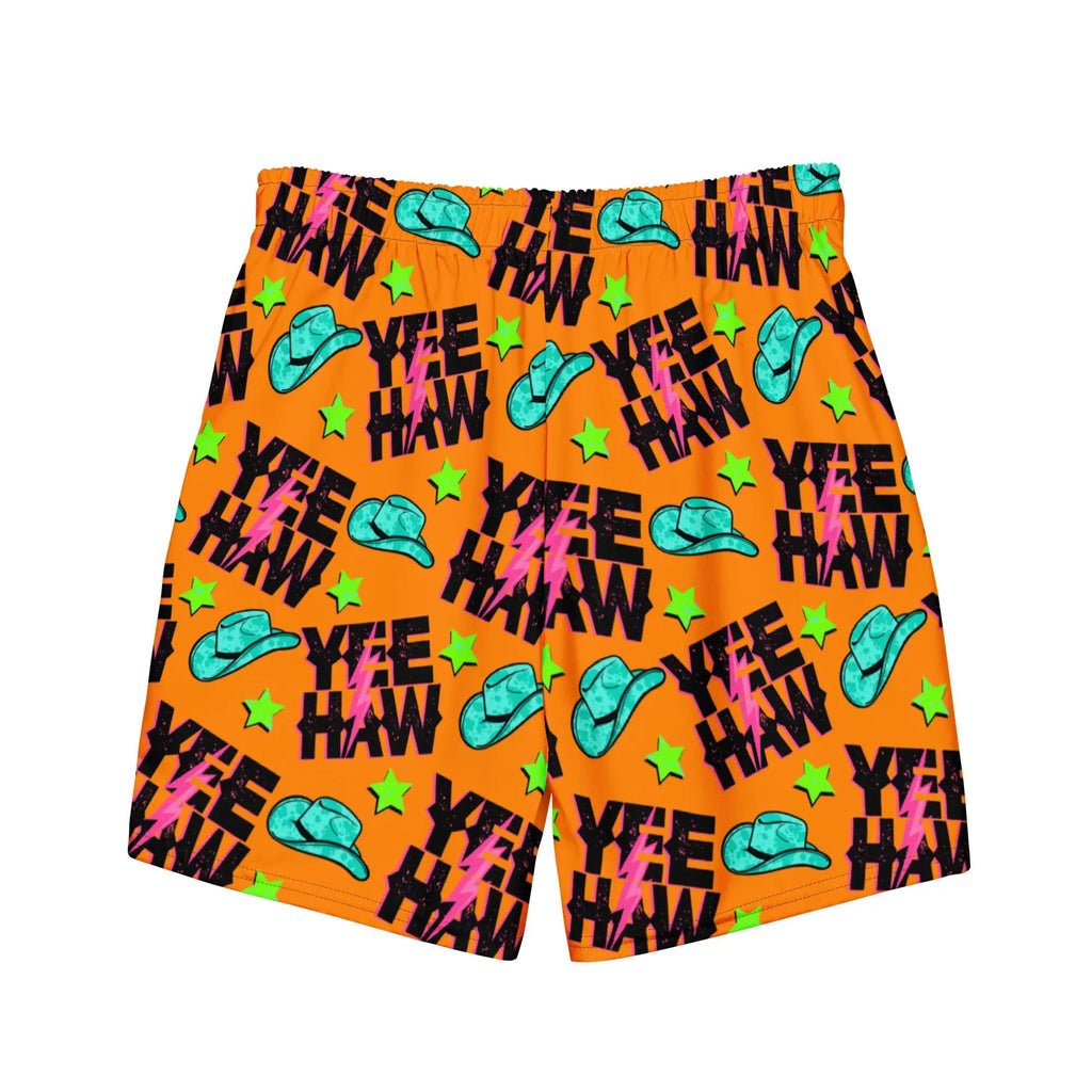 Baha Ranch Yeehaw Orange Men's Swim Trunks Baha Ranch Western Wear
