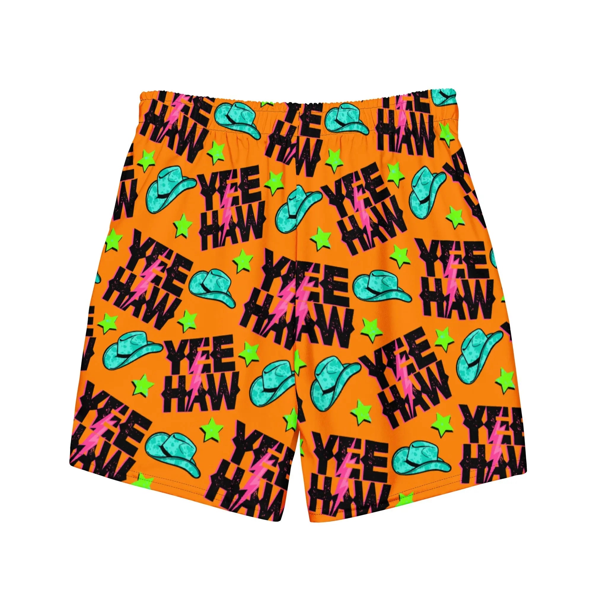 Baha Ranch Yeehaw Orange Men's Swim Trunks Baha Ranch Western Wear