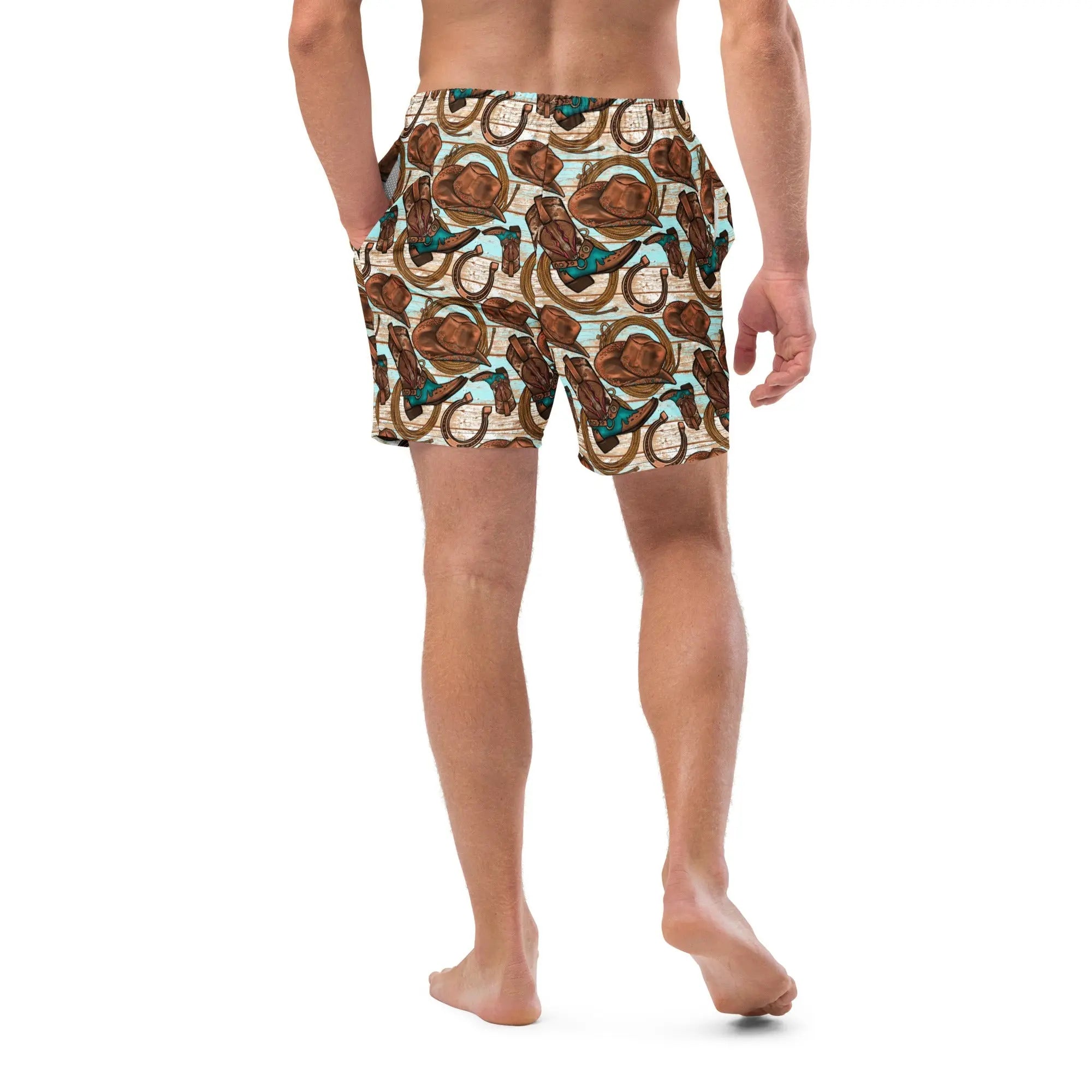 Baha Ranch Yeehaw Cowboy Up Men's Swim Trunks Baha Ranch Western Wear