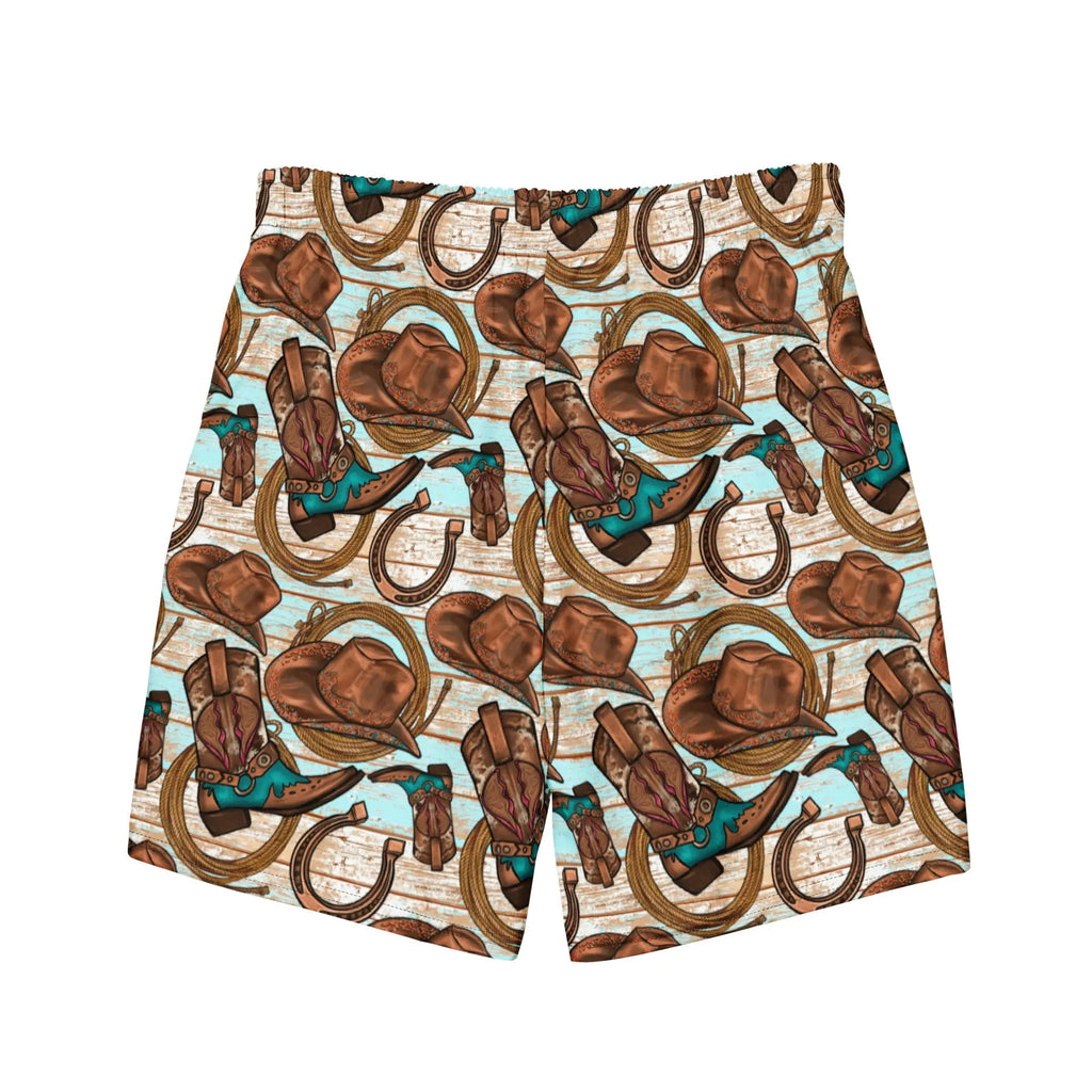 Baha Ranch Yeehaw Cowboy Up Men's Swim Trunks Baha Ranch Western Wear