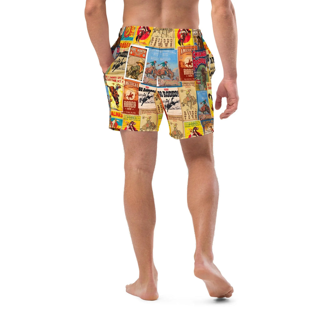 Baha Ranch Yeehaw Rodeo Poster Men's Swim Trunks Baha Ranch Western Wear