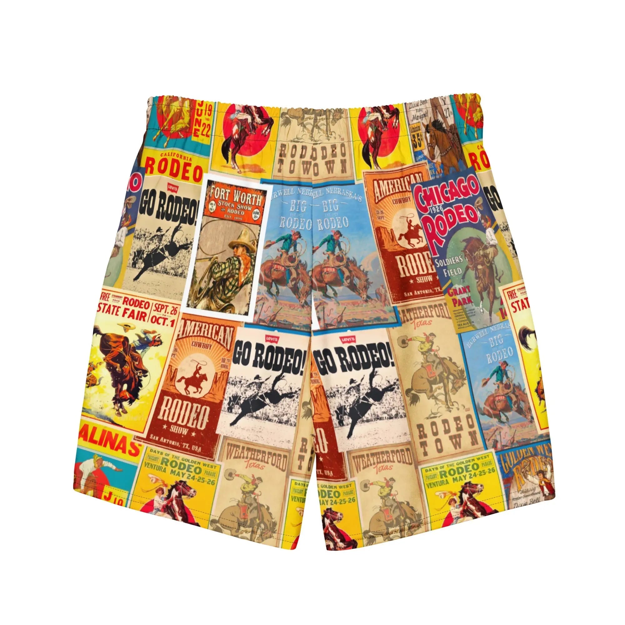 Baha Ranch Yeehaw Rodeo Poster Men's Swim Trunks Baha Ranch Western Wear