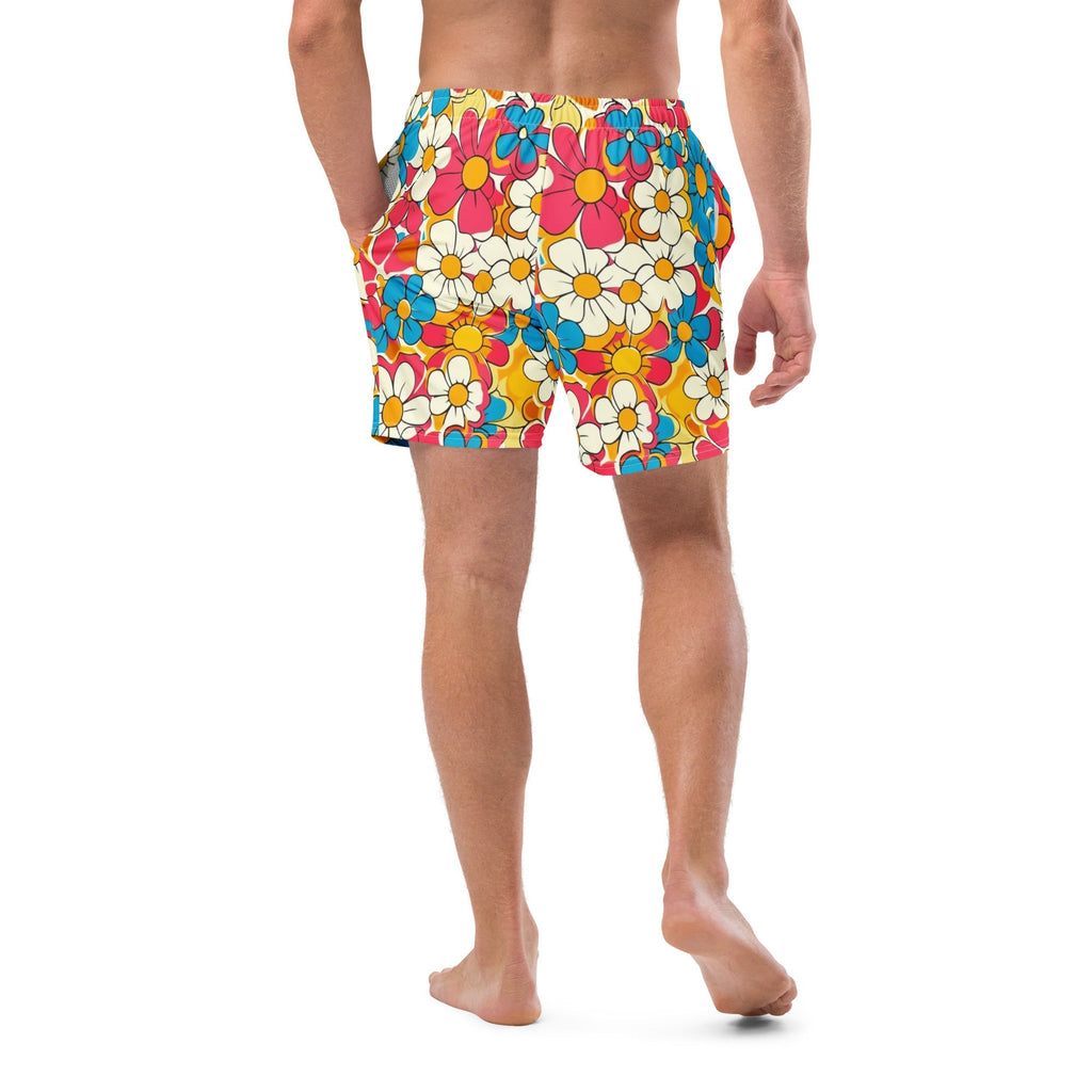 Baha Ranch Yeehaw Flower Child Retro Men's Swim Trunks Baha Ranch Western Wear