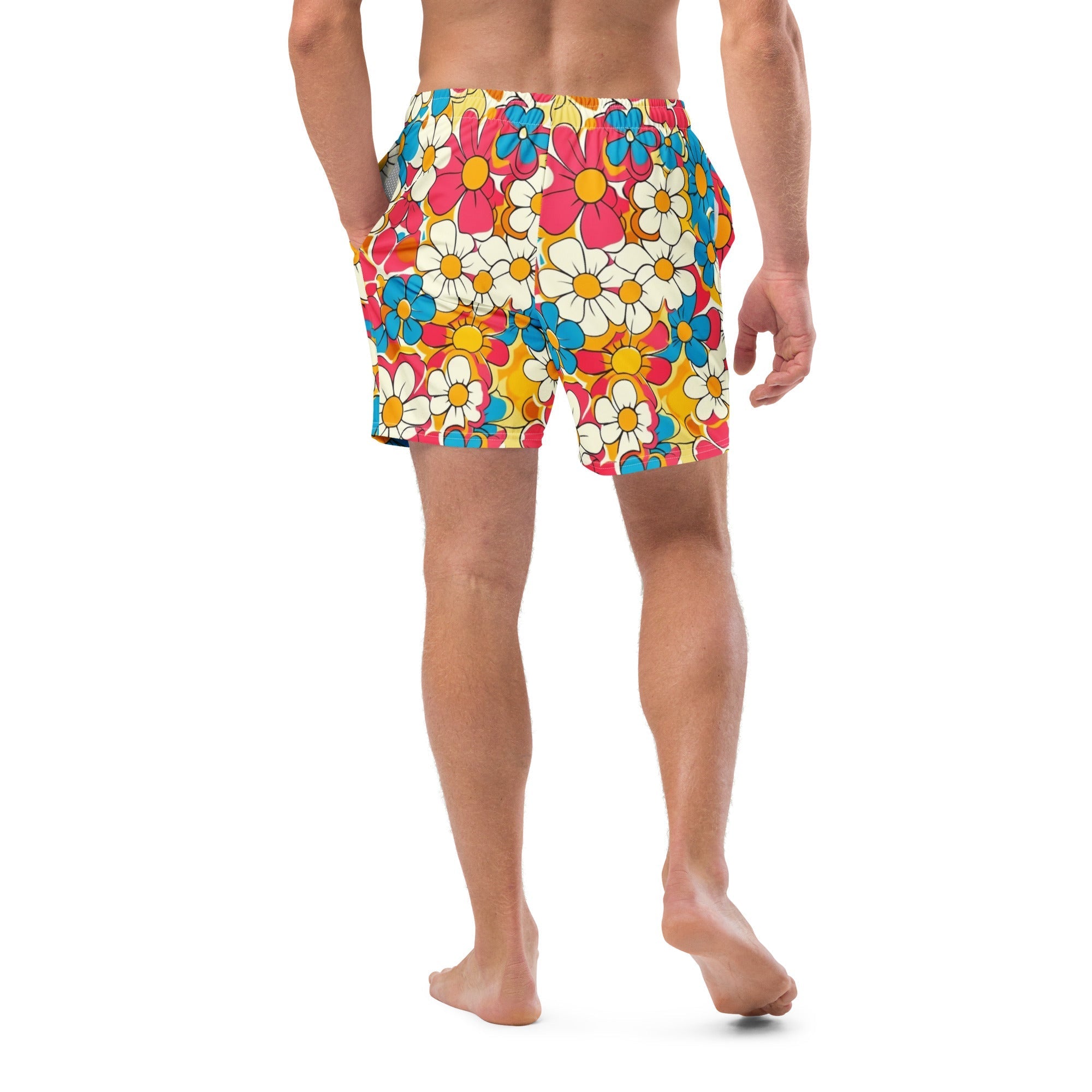 Baha Ranch Yeehaw Flower Child Retro Men's Swim Trunks Baha Ranch Western Wear