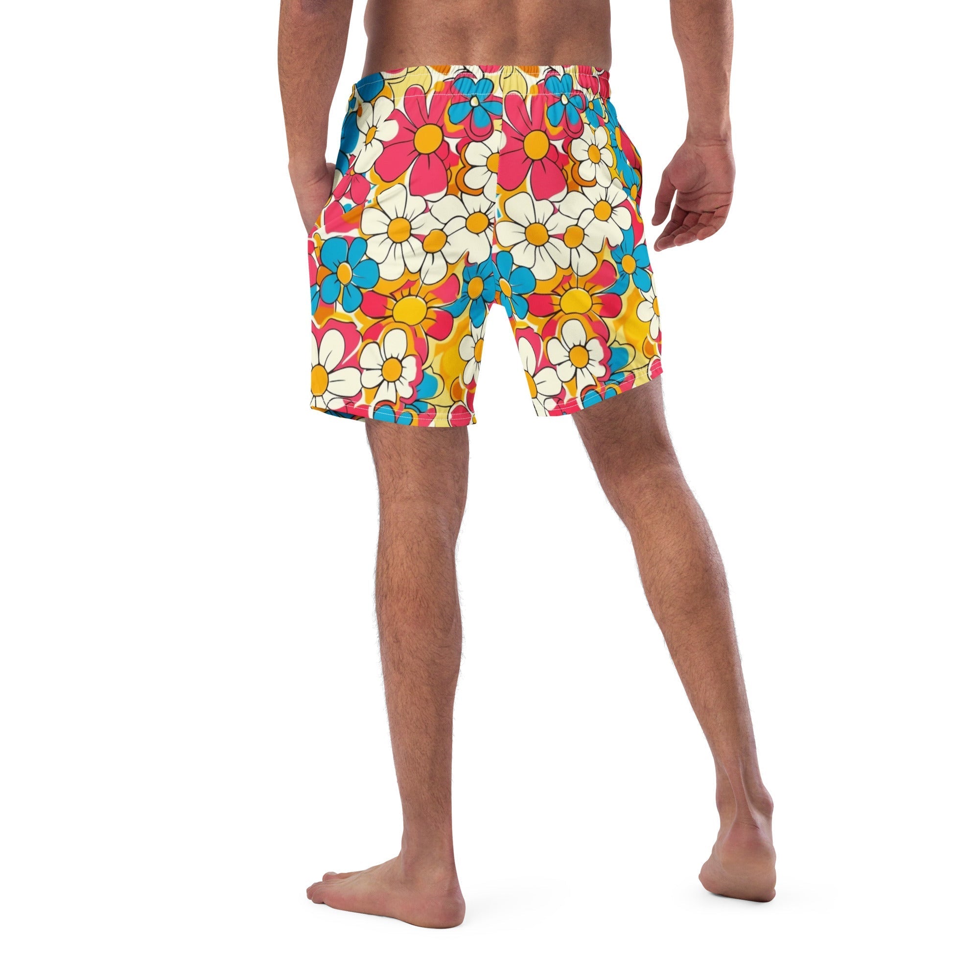 Baha Ranch Yeehaw Flower Child Retro Men's Swim Trunks Baha Ranch Western Wear