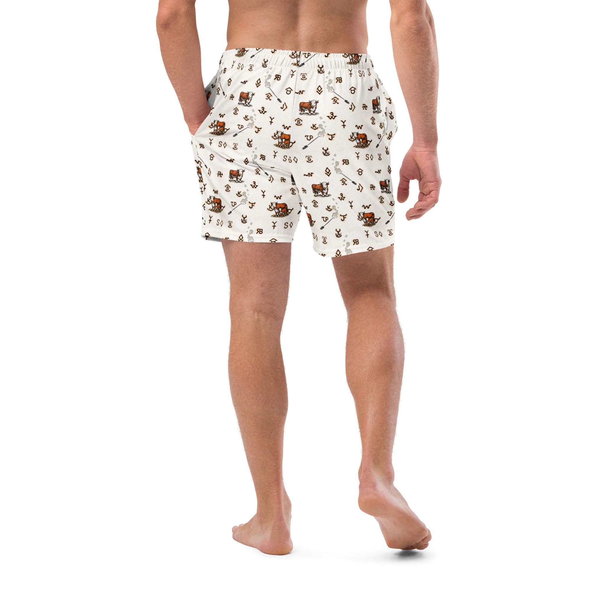 Baha Ranch YEEHAW Hereford Brands Swim Trunks Baha Ranch Western Wear