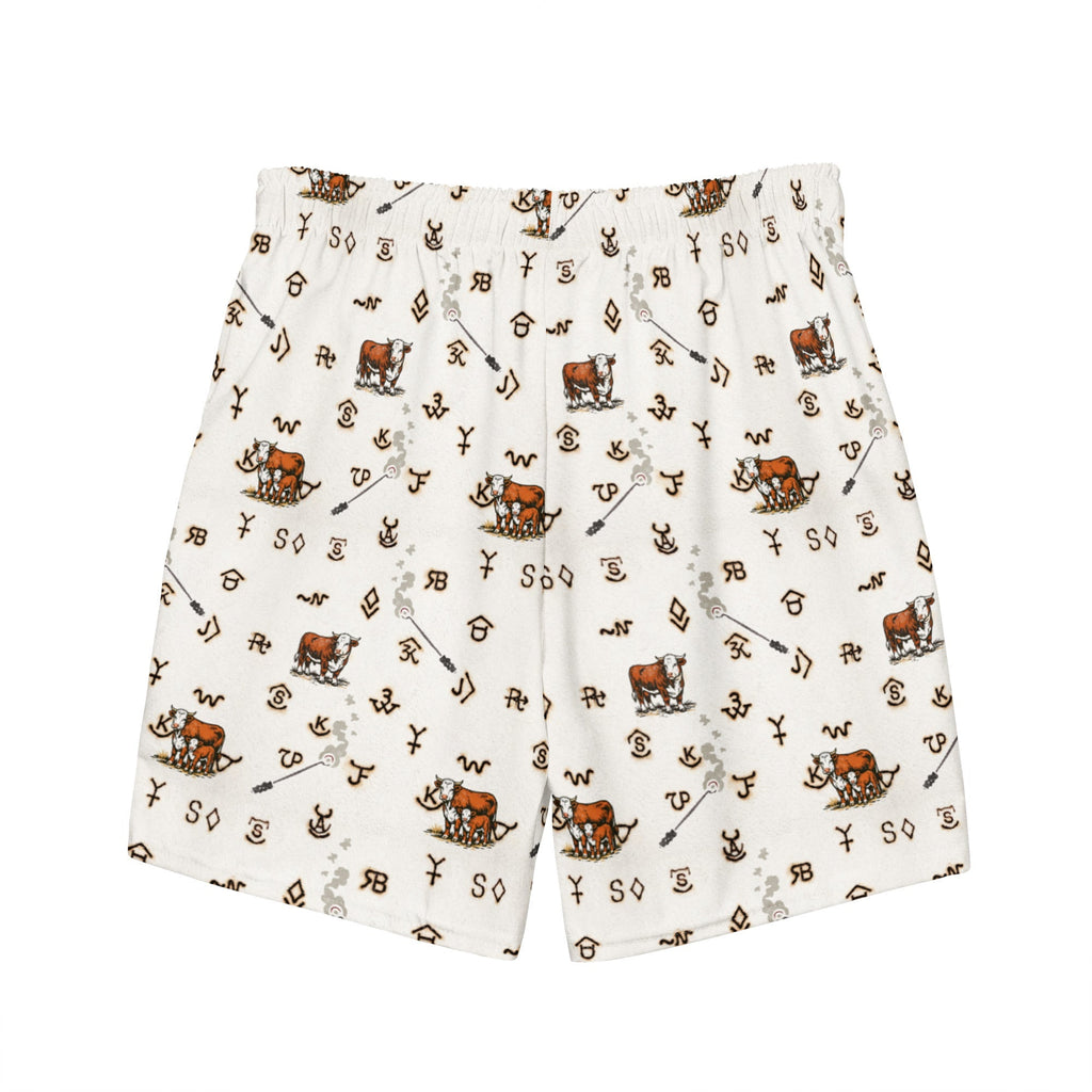 Baha Ranch YEEHAW Hereford Brands Swim Trunks Baha Ranch Western Wear