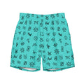 Baha Ranch Yeehaw Turquoise Cattle Brands Men's Swim Trunks Baha Ranch Western Wear