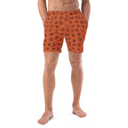 Baha Ranch Yeehaw Brown Cattle Brands Men's Swim Trunks Baha Ranch Western Wear
