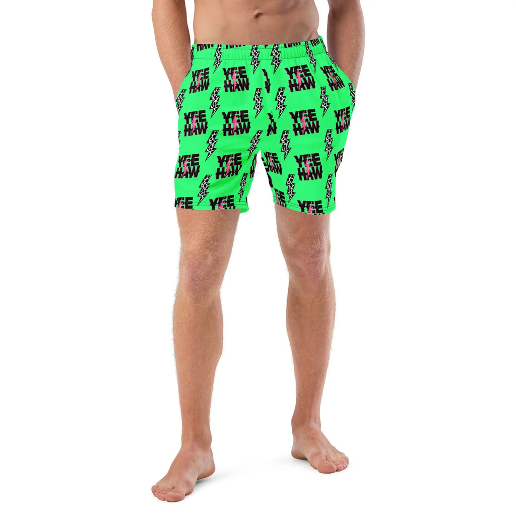 Baha Ranch Yeehaw Neon Men's Swim Trunks Baha Ranch Western Wear