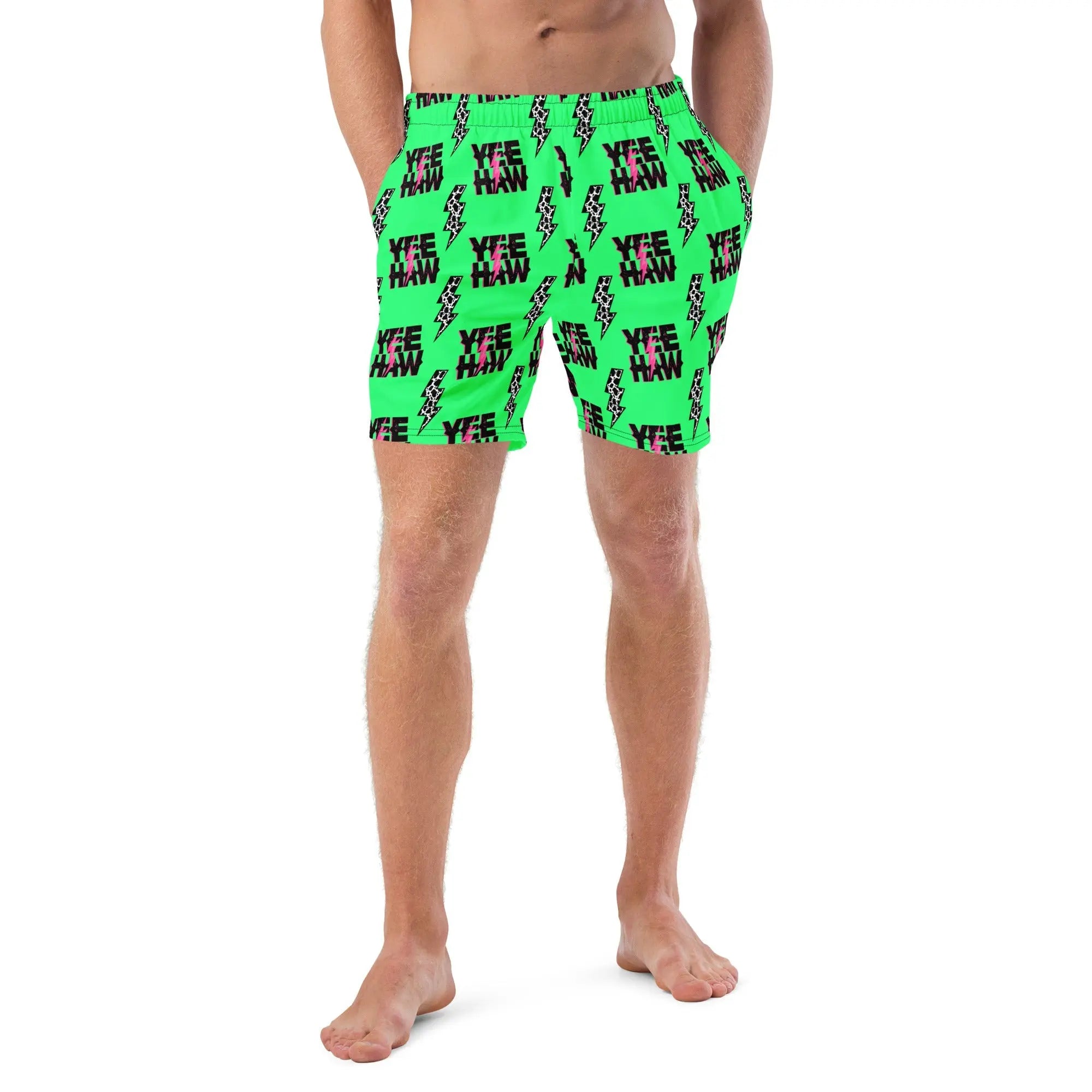 Baha Ranch Yeehaw Neon Men's Swim Trunks Baha Ranch Western Wear
