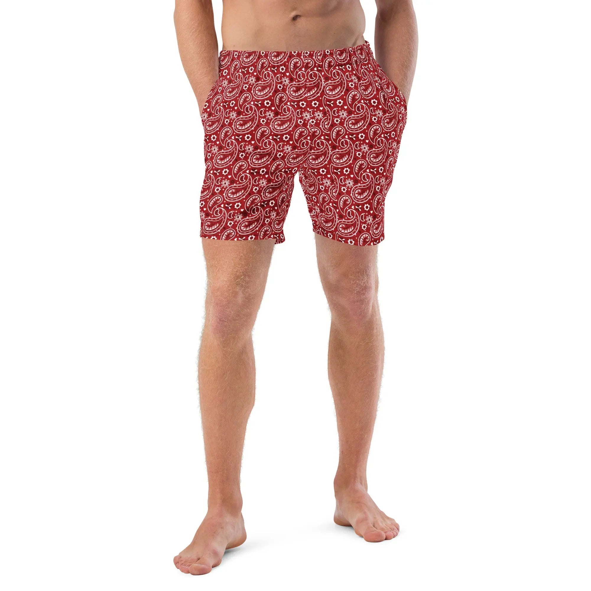 Baha Ranch Yeehaw Red Bandana Men's Swim Trunks Baha Ranch Western Wear