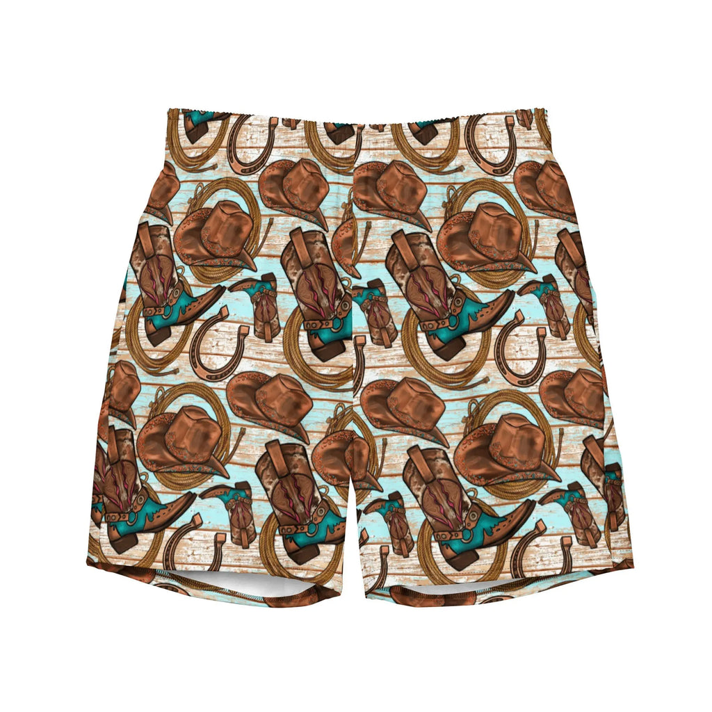 Baha Ranch Yeehaw Cowboy Up Men's Swim Trunks Baha Ranch Western Wear
